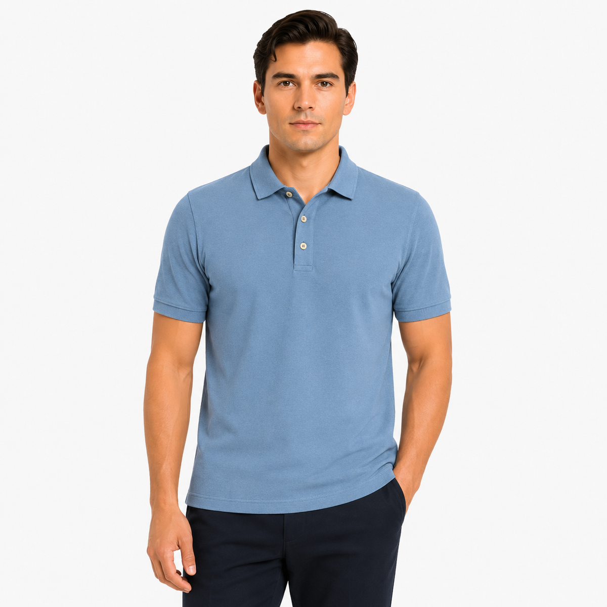 Steel Blue Polo Shirt